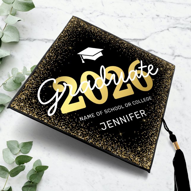 Black Gold Class of 2025 Graduation Cap Topper (Creator Uploaded)
