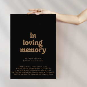Black Gold Classic Minimal In Loving Memory Sign