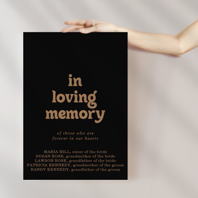 Black Gold Classic Minimal In Loving Memory Sign (Creator Uploaded)