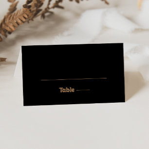 Black Gold Classic Minimal Wedding Place Card