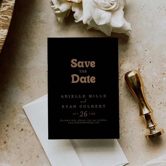 Black Gold Classic Minimal Wedding Save The Date (Creator Uploaded)