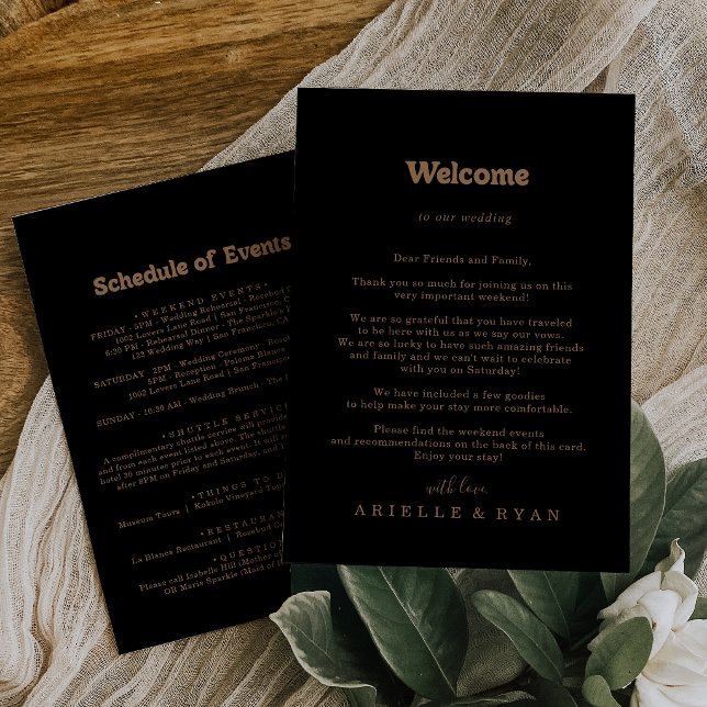 Black Gold Classic Minimal Wedding Welcome Letter (Creator Uploaded)