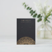 BLACK GOLD CLASSIC ORNATE MANDALA EARRING DISPLAY BUSINESS CARD (Standing Front)