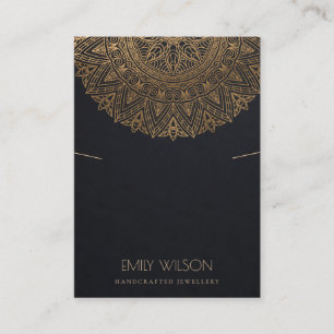 BLACK GOLD CLASSIC ORNATE MANDALA NECKLACE DISPLAY BUSINESS CARD