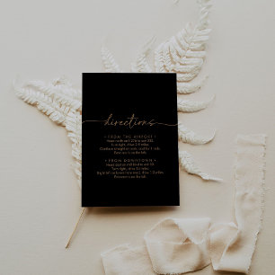 Black Gold Classic Wedding Directions Enclosure Card