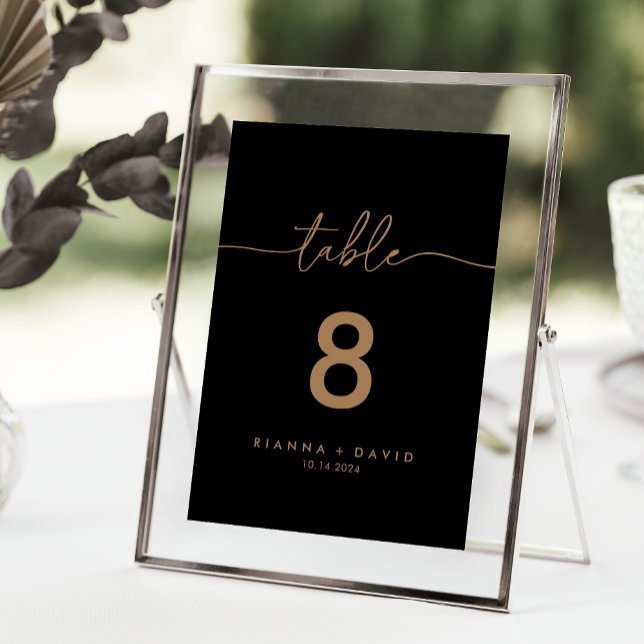 Black Gold Classic Wedding Table Number (Creator Uploaded)