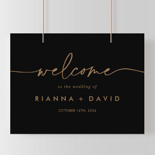 Black Gold Classic Wedding Welcome Sign