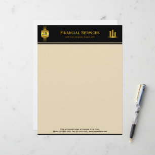 Black Gold Coins Accountant Business Letterhead