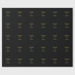 Black & Gold Colors Professional Trendy Modern Wrapping Paper