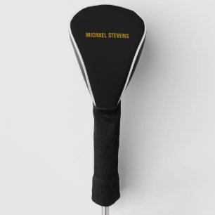 Black Gold Colour Professional Add Name Golf Head Cover