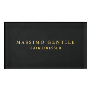 Black Gold Colour Professional Trendy Name Tag