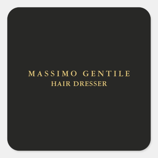 Black Gold Colour Professional Trendy Square Sticker (Front)