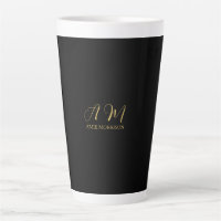 Black Gold Colours Monogram Initial Letter Name