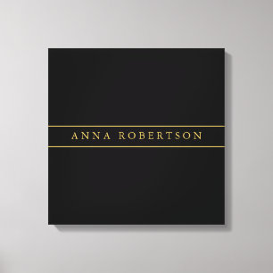 Black Gold Colours Professional Chic Minimalist Canvas Print