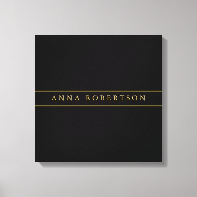 Black Gold Colours Professional Chic Minimalist Canvas Print (Front)