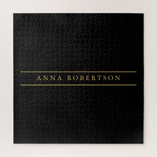 Black Gold Colours Professional Chic Minimalist Jigsaw Puzzle (Vertical)