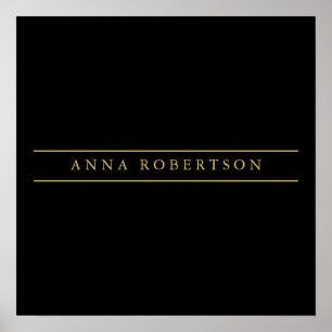 Black Gold Colours Professional Chic Minimalist Poster