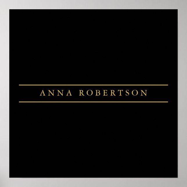 Black Gold Colours Professional Chic Minimalist Poster (Front)