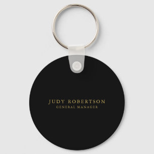 Black Gold Colours Professional Minimalist Name Keychain