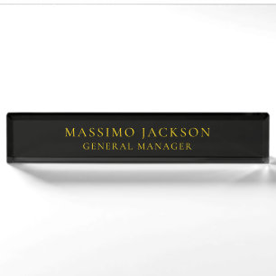 Black Gold Colours Professional Trendy Minimalist Nameplate