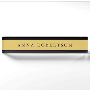 Black Gold Colours Professional Trendy Minimalist Nameplate