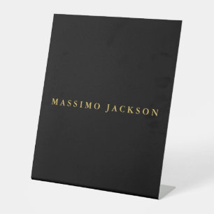 Black Gold Colours Professional Trendy Minimalist Pedestal Sign
