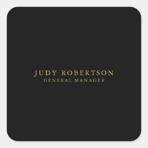 Black Gold Colours Professional Trendy Minimalist Square Sticker