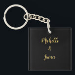 Black & Gold Colours Professional Trendy Modern Keychain<br><div class="desc">Represent yourself with this modern,  elegant design. This template can be customized to meet all professional occupations.</div>