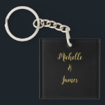 Black & Gold Colours Professional Trendy Modern Keychain<br><div class="desc">Represent yourself with this modern,  elegant design. This template can be customized to meet all professional occupations.</div>