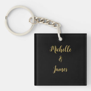 Black & Gold Colours Professional Trendy Modern Keychain