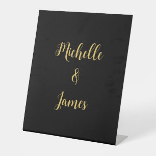 Black & Gold Colours Professional Trendy Modern Pedestal Sign