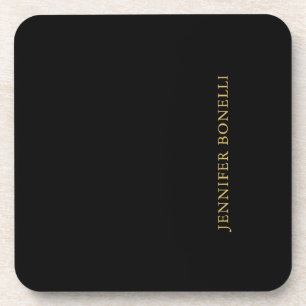 Black Gold Colours Professional Trendy Modern Plai Coaster