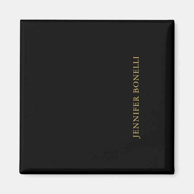Black Gold Colours Professional Trendy Modern Plai Magnet (Front)