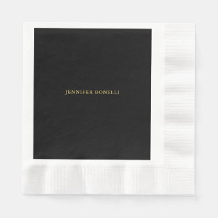 Black Gold Colours Professional Trendy Modern Plai Napkin