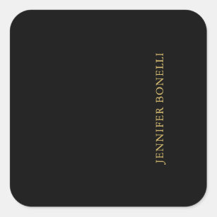 Black Gold Colours Professional Trendy Modern Plai Square Sticker