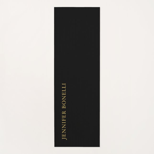 Black Gold Colours Professional Trendy Modern Plai Yoga Mat (Front)