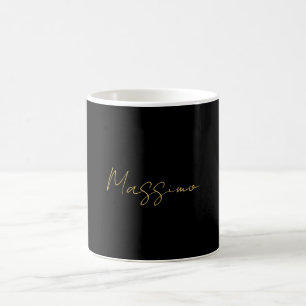 Black Gold Colours Trendy Modern Plain Own Name Coffee Mug