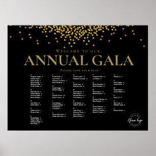 Black Gold confetti Company Event seating chart