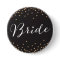 Black & Gold Confetti Dot Bride Button