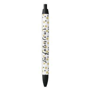 Black Gold Confetti Fabulous Ink Pen