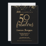 Black Gold Confetti Surprise 50 and fabulous Invitation<br><div class="desc">Introducing our "50 and Fabulous 50th Birthday Custom Gold Confetti on Black Invitation Template" – a luxurious choice for celebrating this milestone occasion in style. This invitation template features a stunning gold confetti design against a sleek black background, exuding sophistication and elegance. Customize the invitation with the honoree's name and...</div>
