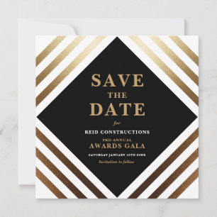 Black Gold Corporate Gala Save the Date Card