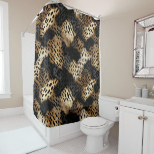 Black Gold Cream Leopard Animal Print