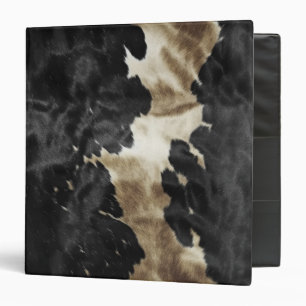 Black Gold Cream Western Cowhide Binder