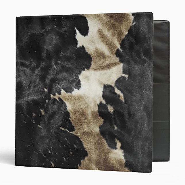 Black Gold Cream Western Cowhide Binder (Front/Inside)