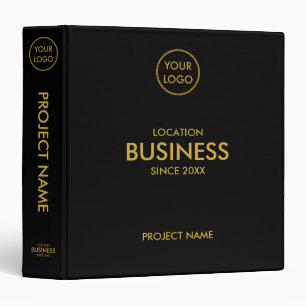 Black Gold Custom Add Logo Simple Modern Business Binder