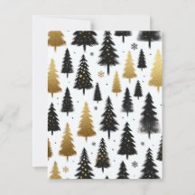 Black & Gold Custom Christmas Tree Card