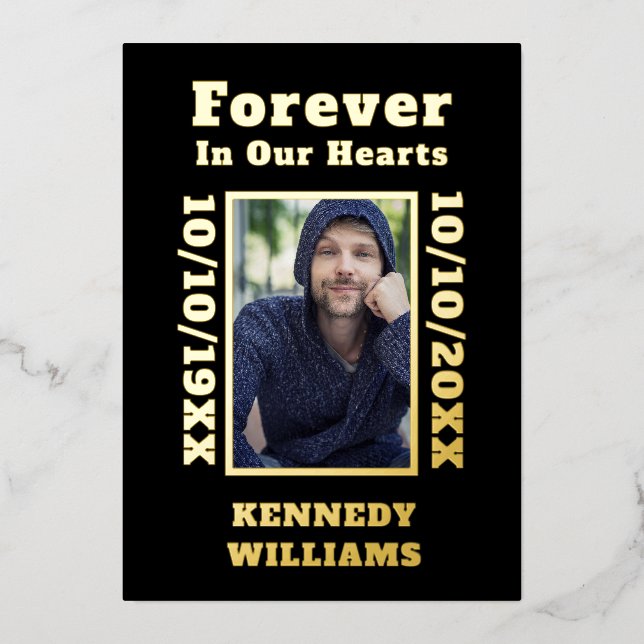 Black Gold Custom Photo Forever In Our Hearts (Front)