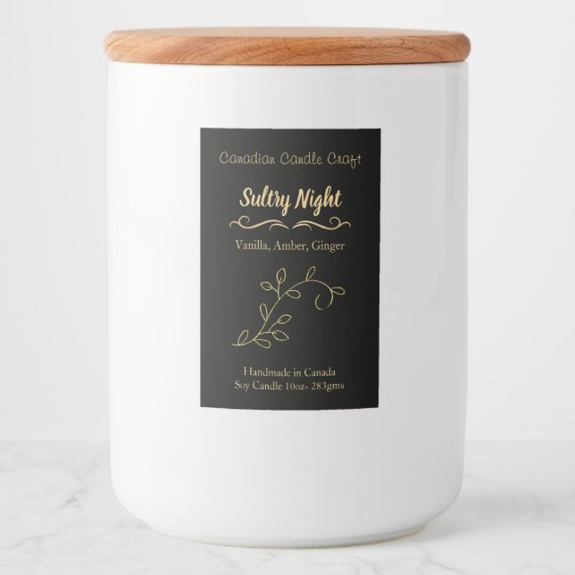 Black & Gold Custom Product  Food Label (Front)