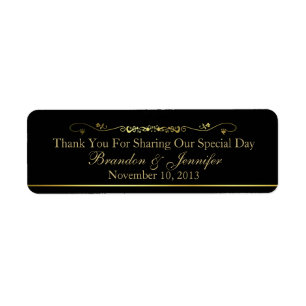 Black & Gold Custom Wedding Favoriser les Étiquett
